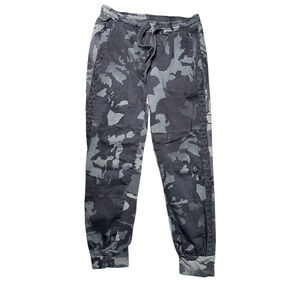 Funky Staff Womens Size Small Grey Camo Printed Joggers Pants Athleisure Travel